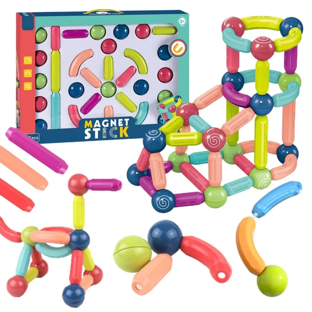 BLOCCHI DA COSTRUZIONE MAGNETICI GRANDI PUZZLE XXL SICURO 46el