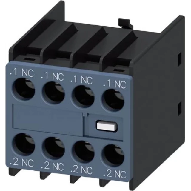 Bloco de contato auxiliar Siemens 4Z montado frontalmente para contatores 3RT2.1, 3RT2.2, 3RH21 e 3RH24 nos tamanhos S00 3RH2911-1FA04