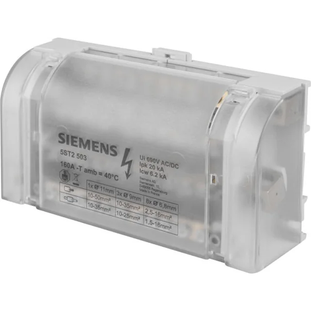 Bloque Siemens rozdzielczy 160A 4P 500V 1x10-35mm2 3x6-25mm 8x2,5-16mm2 5ST2503