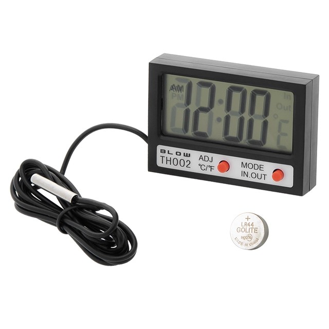 BLOW LCD paneļa termometrs + pulkstenis TH002