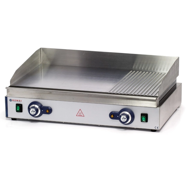 Blue Line grill heating plate, smooth and grooved, double for continuous use 3500W - Hendi 203163