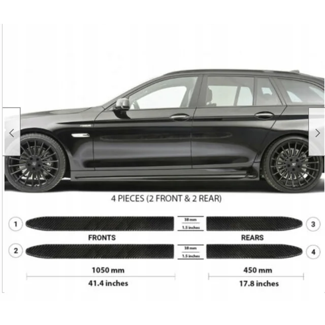 BMW 5 2010-2016 - Benzile laterale pentru usi NEGRE