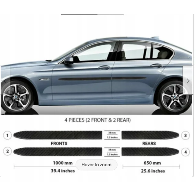 BMW 5 2010-2016 - Benzile laterale pentru usi NEGRE