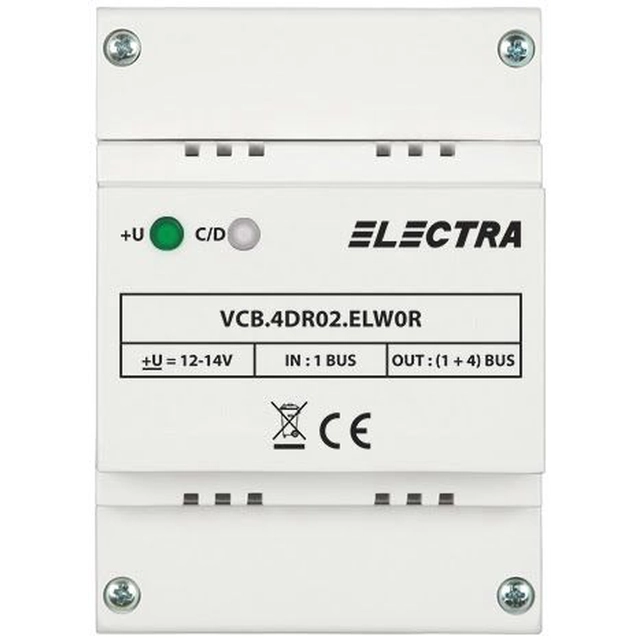 Boîtier de dérivation vidéo 4 RÉSIDENTIEL - Sorties ELECTRA VCB.4DR02.ELW0R