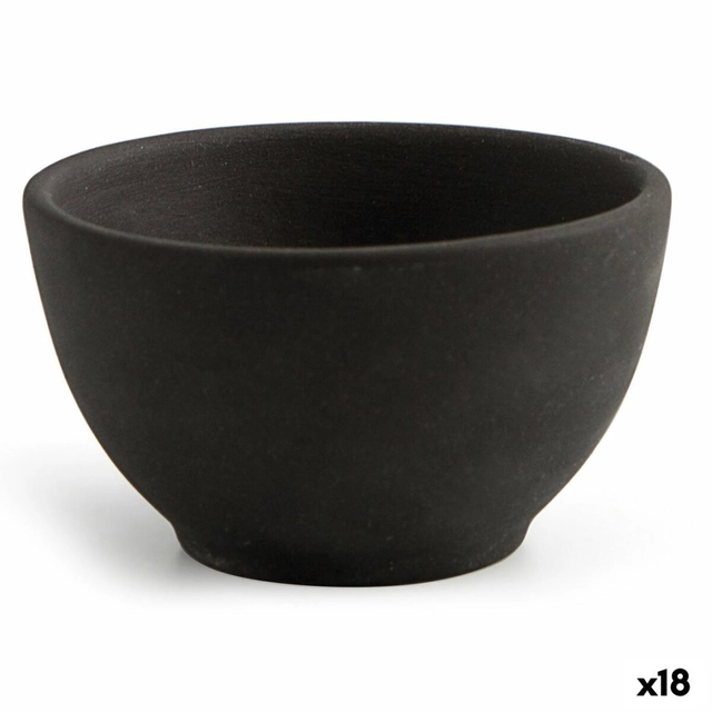 Bol Quid Minéral Céramique Noir (9 x 5 cm) (18 Pièces)