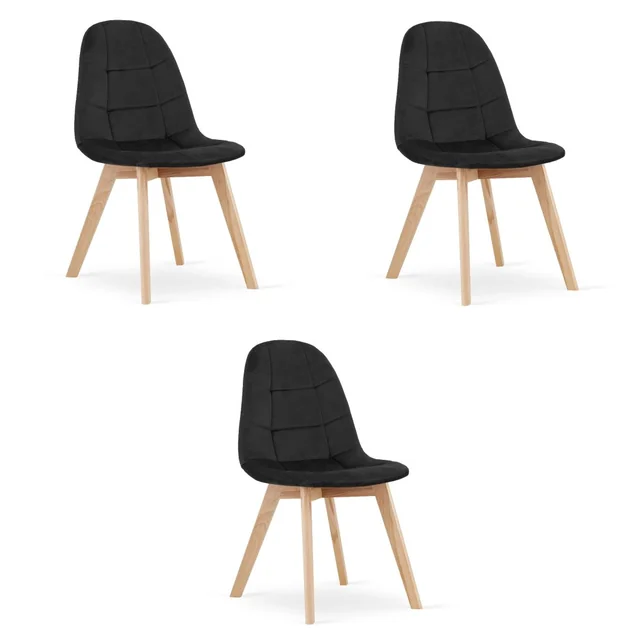 BORA chair - black velvet x 3