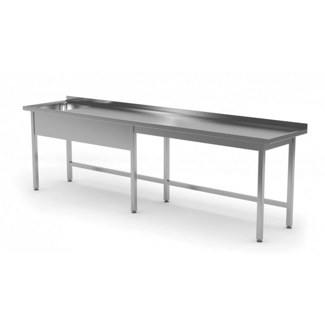 Bord med handfat utan hylla - fack till vänster 2300 x 700 x 850 mm POLGAST 211237-6-L 211237-6-L