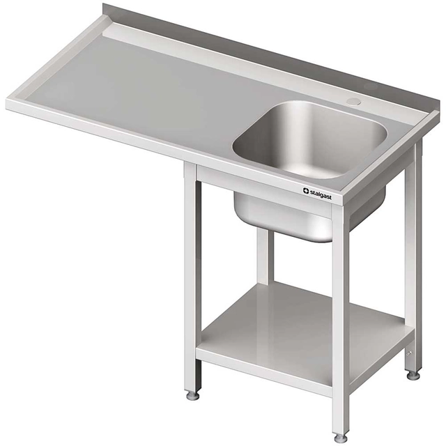 Bord med vask 1-kom.(P) og plads til køleskab eller opvaskemaskine 1400x700x900 mm skruet