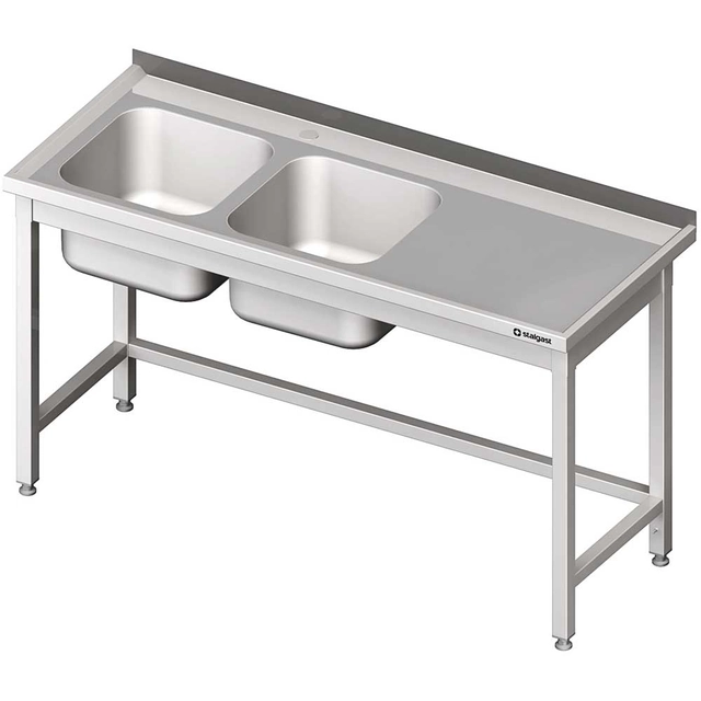 Bord med vask 2-kom.(L),bez hylder 1500x600x850 mm