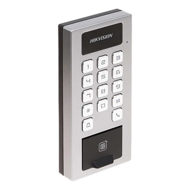 Borne de contrôle d'accès et interphone avec clavier, lecteur de carte, empreinte digitale, BT, Wi-Fi - HIKVISION DS-K1T502DBFWX