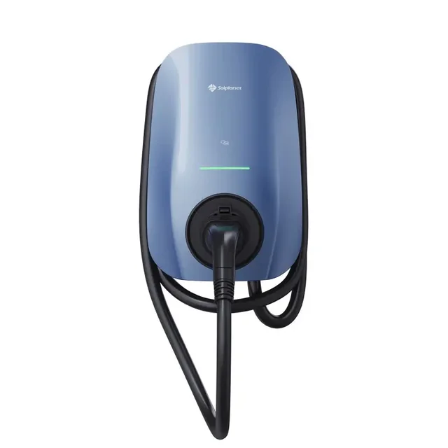 Borne de recharge EV AC Solplanet // SOL22H-WP1 Morandi Blue, 3-fazowa, max. puissance de charge 22kW, communication NFC, WIFI + Bluetooth + RS485, 3x cartes RFID, type de prise 2 (IEC62196-2) avec câble 5m, poids 5,