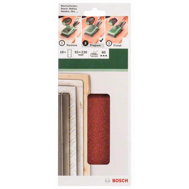 BOSCH 10-częściowy set brusnih papira za vibracione brusilice K -80