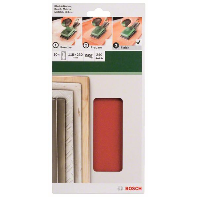 BOSCH 10-częściowy set of sanding papers for orbital sanders K -240