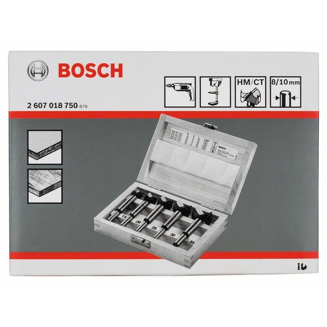 BOSCH 5-częściowy карбиден централен комплект (HM)15- 20- 25- 30- 35 мм