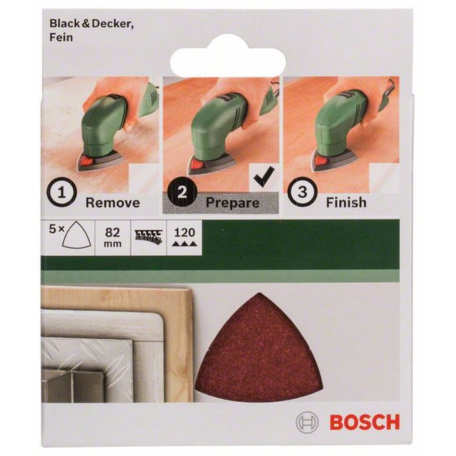 BOSCH 5-częściowy set brusnih listov za delta K brusilnike -120