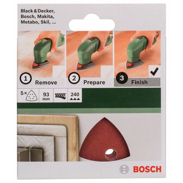 BOSCH 5-częściowy set brusnih papira za delta brusilice K -240