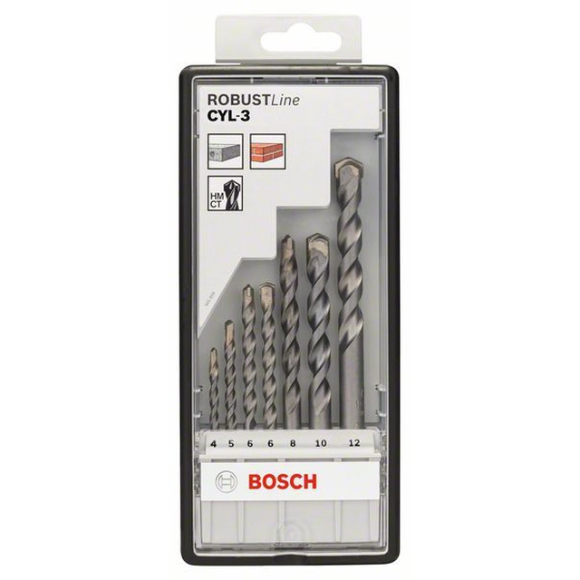 BOSCH 7-częściowy Conjunto de brocas de concreto Robust Line CYL-3 4- 5- 6- 6- 8- 10- 12 milímetros