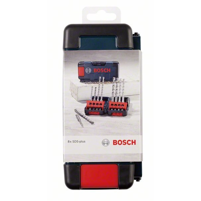 BOSCH 8-częściowy grąžtų rinkinys SDS plaktukams plus-3, Tough Box kasetė5 x 110 (1x)- 6 x 110 (1x)- 6 x 160 (2x) mm-8 x 160 (2x