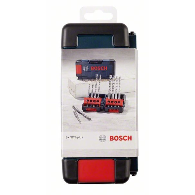 BOSCH 8-częściowy juego de brocas para martillos SDS plus-3, Cassette Tough Box 5 X 110 (1x)- 6 X 110 (1x)- 6 X 160 (2x) mm-8 X 160 (2x