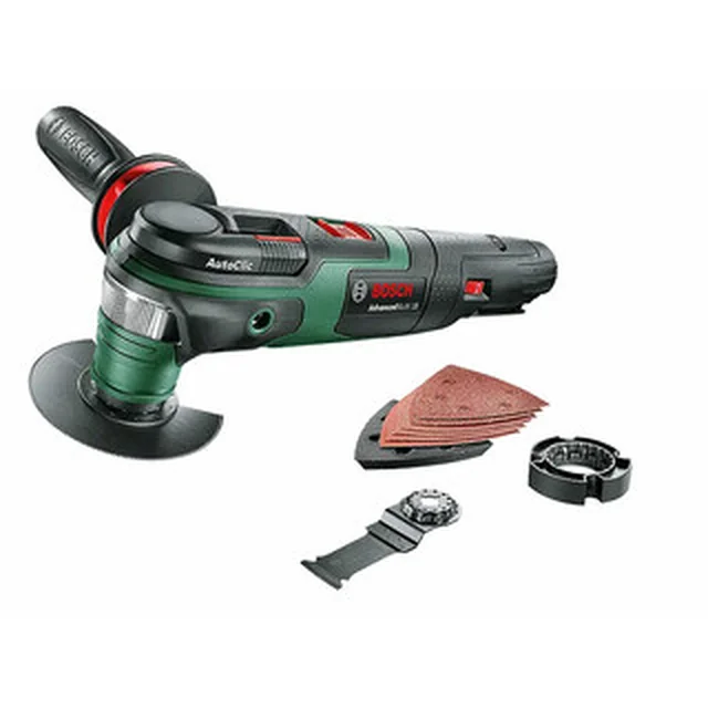 Bosch AdvancedMulti 18 акумуляторна багатофункціональна машина вібраційна 18 V | 10000 - 20000 1/min | 2,8 ° | Вугільна щітка | Без акумулятора та зарядного | В картонній коробці