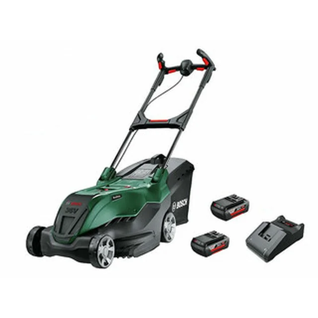 Bosch AdvancedRotak 36V-40-650 akumulátorová sekačka na trávu 36 V | 400 mm | 650 m² | Carbon Brushless | 2 x 2 Ah baterie + nabíječka