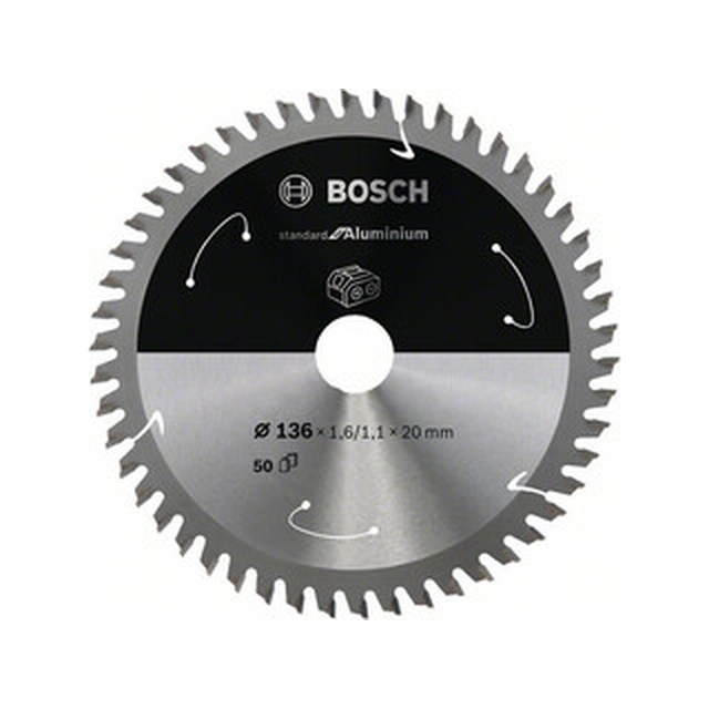 Bosch circular saw blade 136 x 20 mm | number of teeth: 50 db | cutting width: 1,6 mm