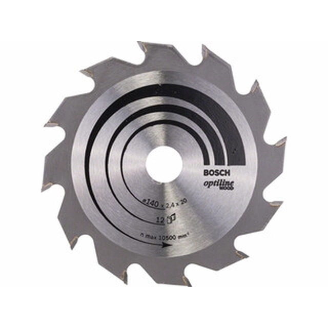 Bosch circular saw blade 140 x 20 mm | number of teeth: 12 db | cutting width: 2,4 mm