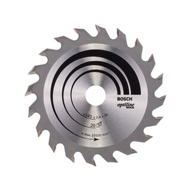 Bosch circular saw blade 140 x 20 mm | number of teeth: 20 db | cutting width: 2,4 mm