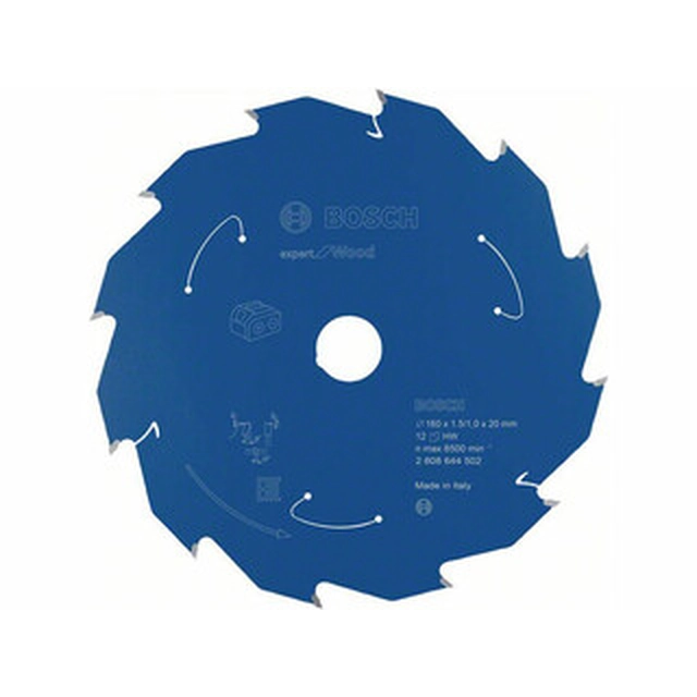 Bosch circular saw blade 160 x 20 mm | number of teeth: 12 db | cutting width: 1,5 mm