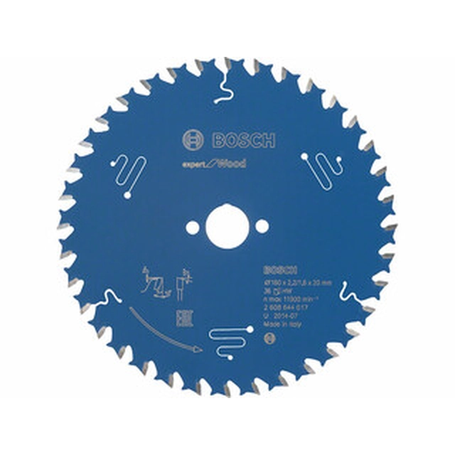 Bosch circular saw blade 160 x 20 mm | number of teeth: 24 db | cutting width: 2,2 mm