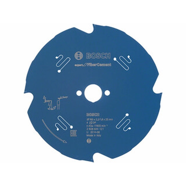 Bosch circular saw blade 160 x 20 mm | number of teeth: 4 db | cutting width: 2,2 mm