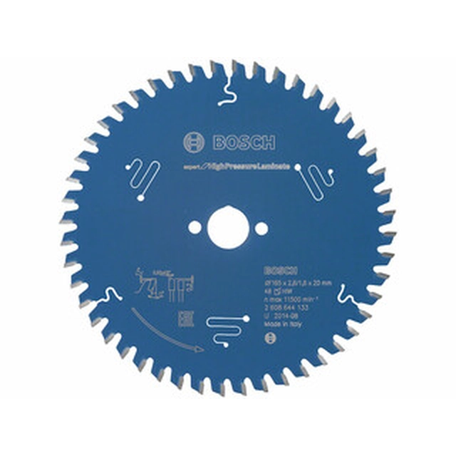 Bosch circular saw blade 165 x 20 mm | number of teeth: 48 db | cutting width: 2,6 mm