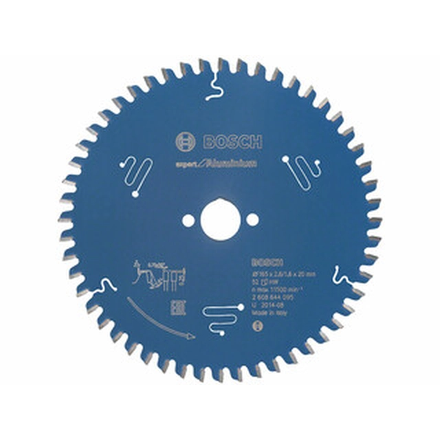 Bosch circular saw blade 165 x 20 mm | number of teeth: 52 db | cutting width: 2,6 mm
