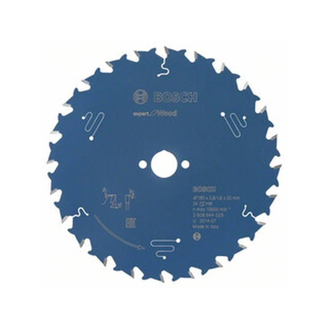 Bosch circular saw blade 180 x 20 mm | number of teeth: 24 db | cutting width: 2,6 mm