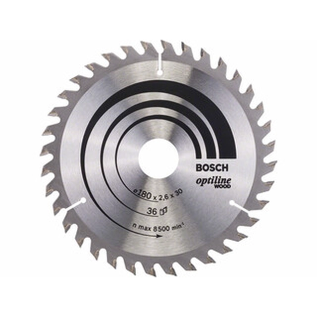 Bosch circular saw blade 180 x 30 mm | number of teeth: 36 db | cutting width: 2,6 mm