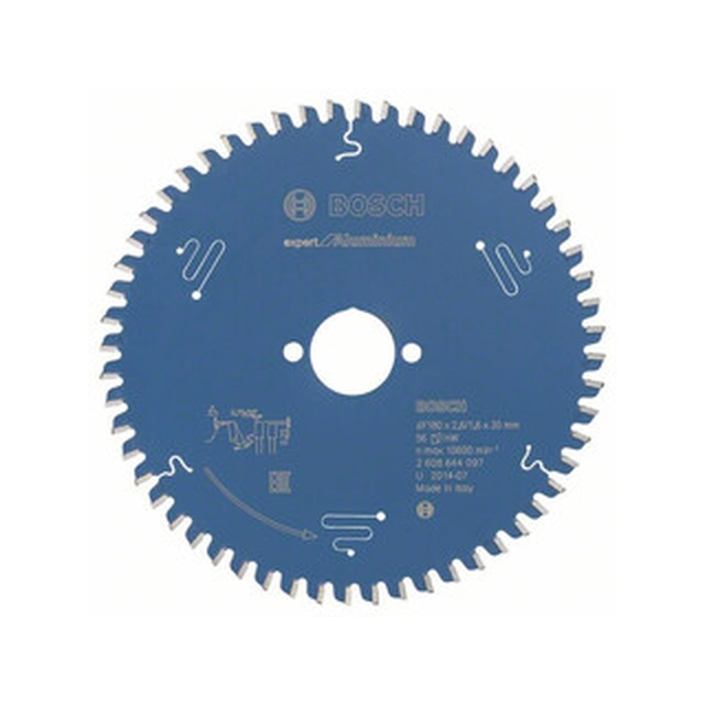 Bosch circular saw blade 180 x 30 mm | number of teeth: 56 db | cutting width: 2,6 mm