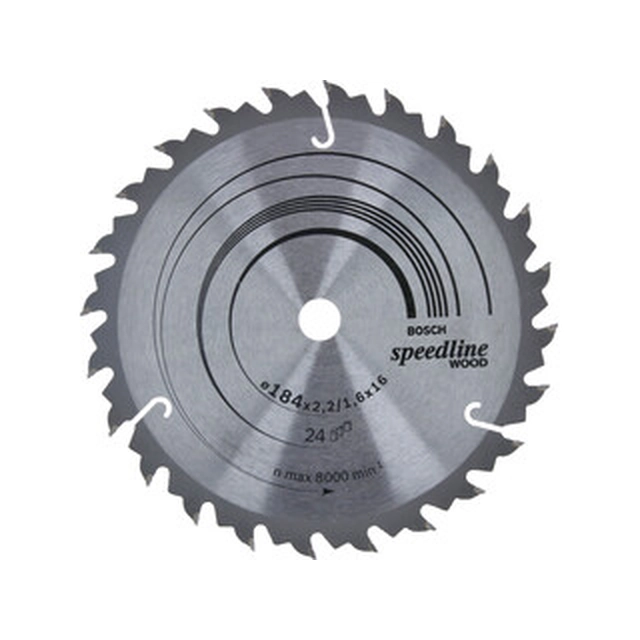 Bosch circular saw blade 184 x 16 mm | number of teeth: 24 db | cutting width: 2,2 mm