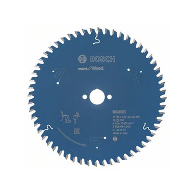 Bosch circular saw blade 184 x 20 mm | number of teeth: 56 db | cutting width: 2,6 mm