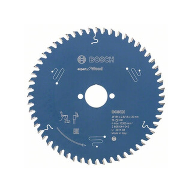 Bosch circular saw blade 184 x 30 mm | number of teeth: 56 db | cutting width: 2,6 mm