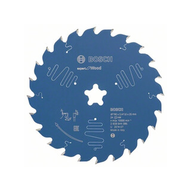 Bosch circular saw blade 190 x 20 mm | number of teeth: 24 db | cutting width: 2,4 mm