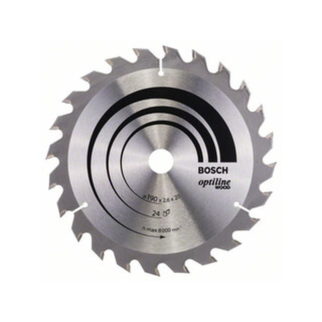 Bosch circular saw blade 190 x 20 mm | number of teeth: 24 db | cutting width: 2,6 mm