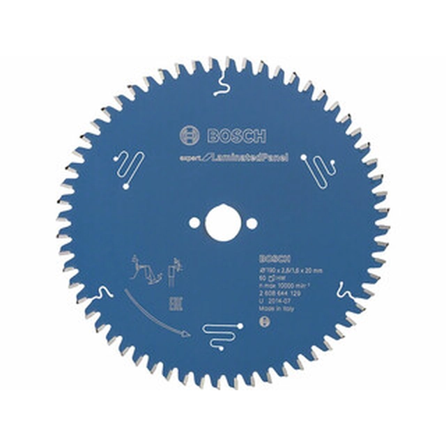 Bosch circular saw blade 190 x 20 mm | number of teeth: 60 db | cutting width: 2,6 mm