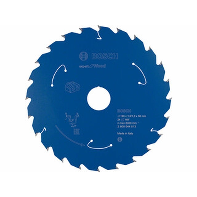 Bosch circular saw blade 190 x 30 mm | number of teeth: 24 db | cutting width: 1,5 mm