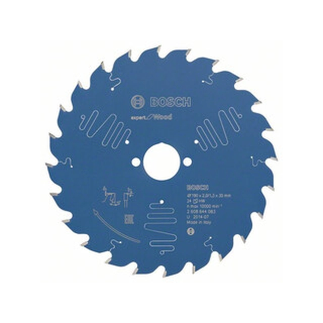 Bosch circular saw blade 190 x 30 mm | number of teeth: 24 db | cutting width: 2 mm