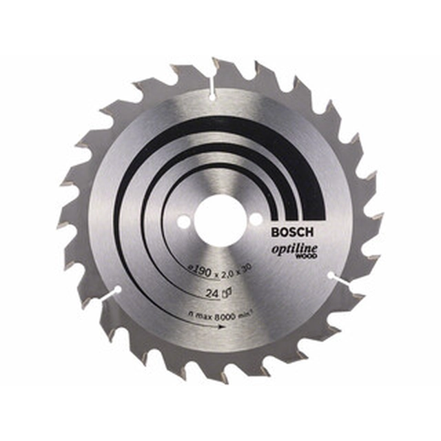 Bosch circular saw blade 190 x 30 mm | number of teeth: 24 db | cutting width: 2 mm