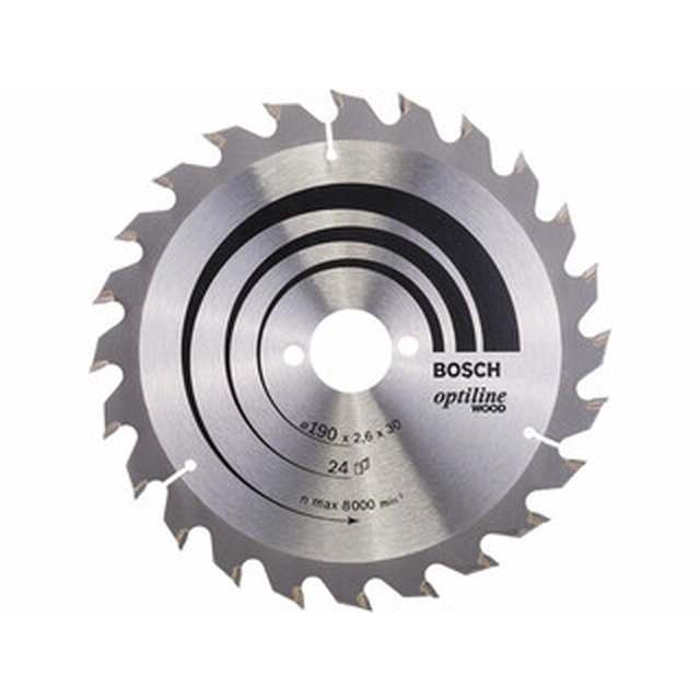 Bosch circular saw blade 190 x 30 mm | number of teeth: 24 db | cutting width: 2,6 mm