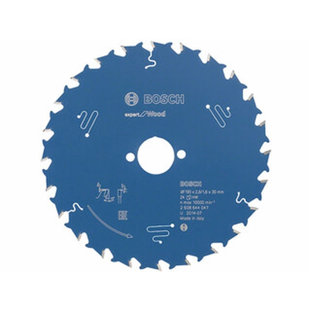 Bosch circular saw blade 190 x 30 mm | number of teeth: 24 db | cutting width: 2,6 mm