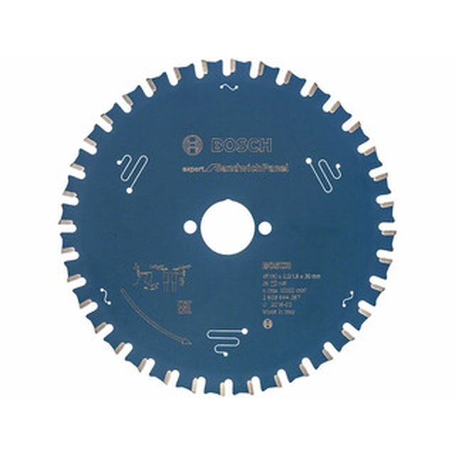 Bosch circular saw blade 190 x 30 mm | number of teeth: 36 db | cutting width: 2 mm