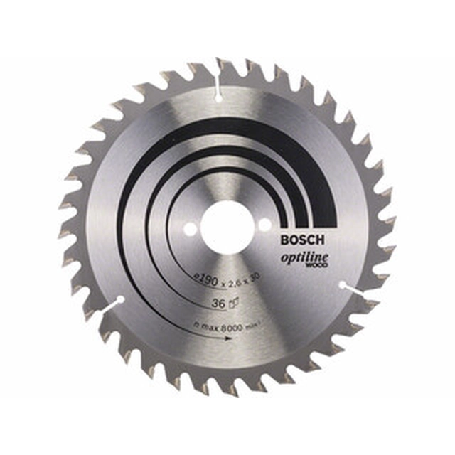 Bosch circular saw blade 190 x 30 mm | number of teeth: 36 db | cutting width: 2,6 mm