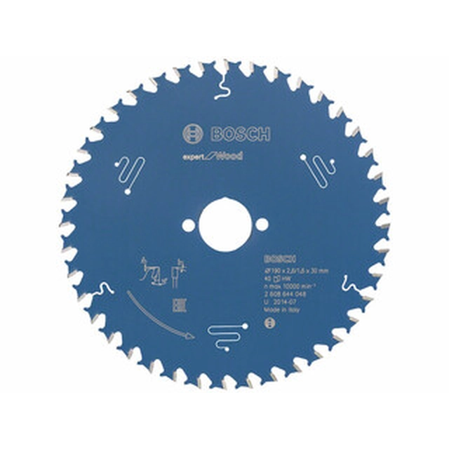 Bosch circular saw blade 190 x 30 mm | number of teeth: 40 db | cutting width: 2,6 mm